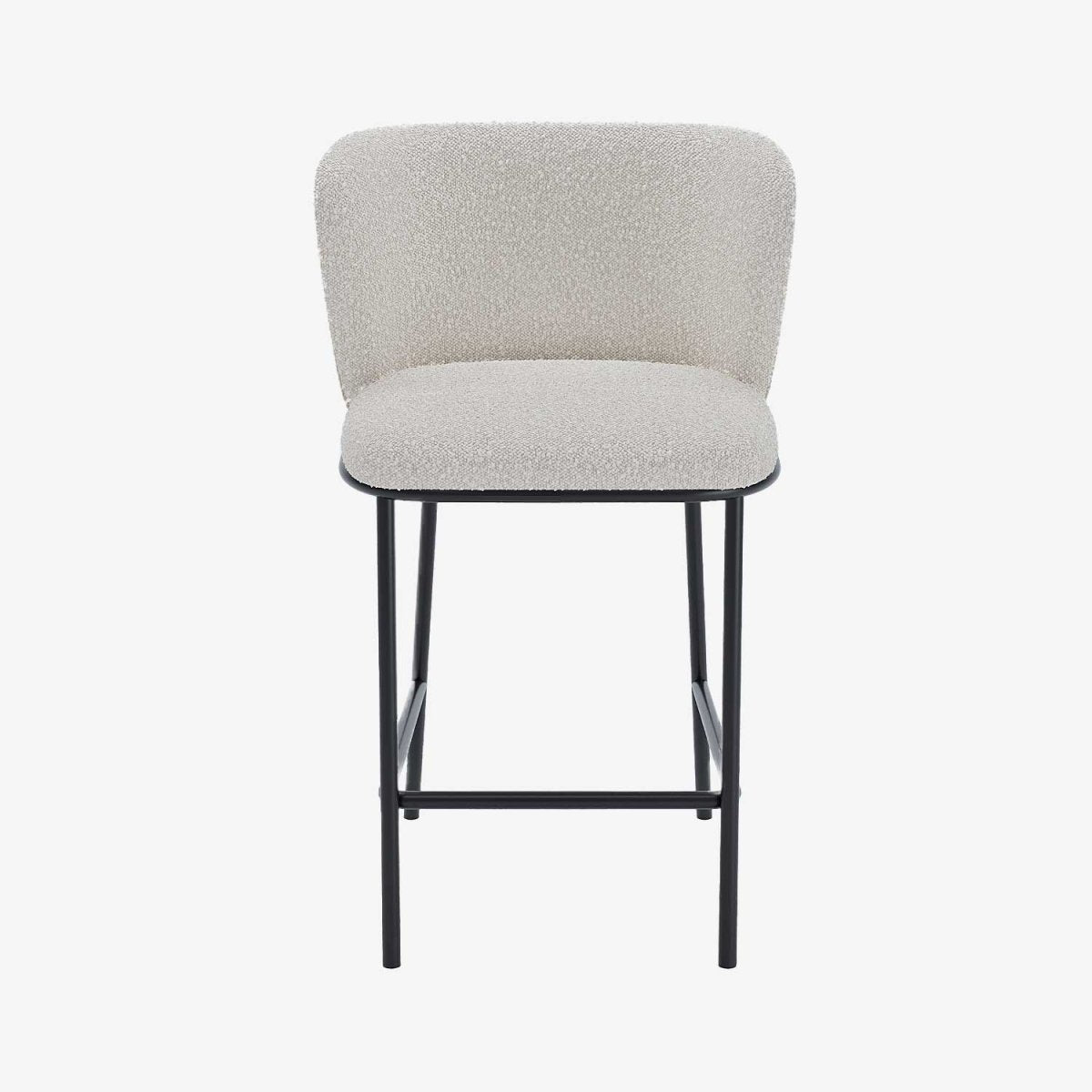 Chaise de bar scandinave en bouclette blanche - Potiron Paris, salle a manger moderne chic