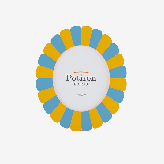 Petit cadre photo en bois design scandinave bleu clair et jaune -  Potiron Paris, la déco contemporaine chic