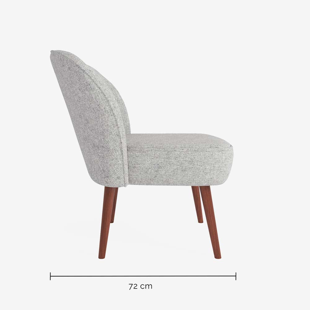 Petit fauteuil de salon en tissu gris Jane Potiron Paris