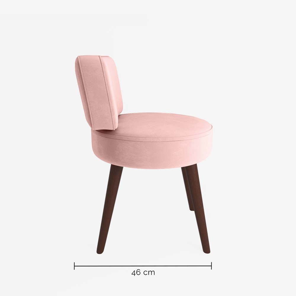 Petit fauteuil Gina en velours rose vintage Potiron Paris