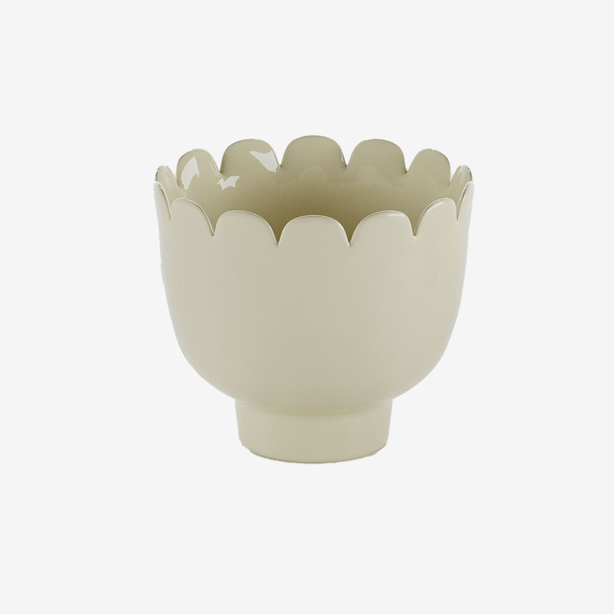 Mobilier déco site Potiron Paris, collection arts de la table - Petit vase à fleurs forme tulipe en céramique crème Marceau