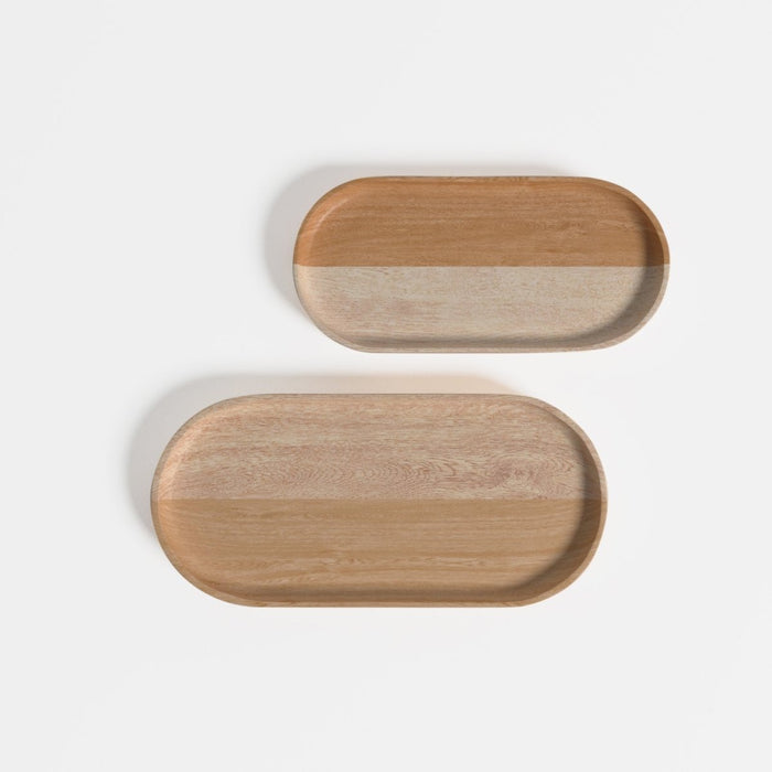 Set de 2 plateaux Vérone en bois d'acacia naturel Potiron Paris