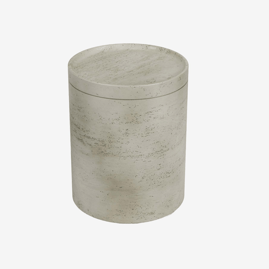 Table d'appoint moderne forme cylindre faite en ciment - Potiron Paris, décoration maison pas cher