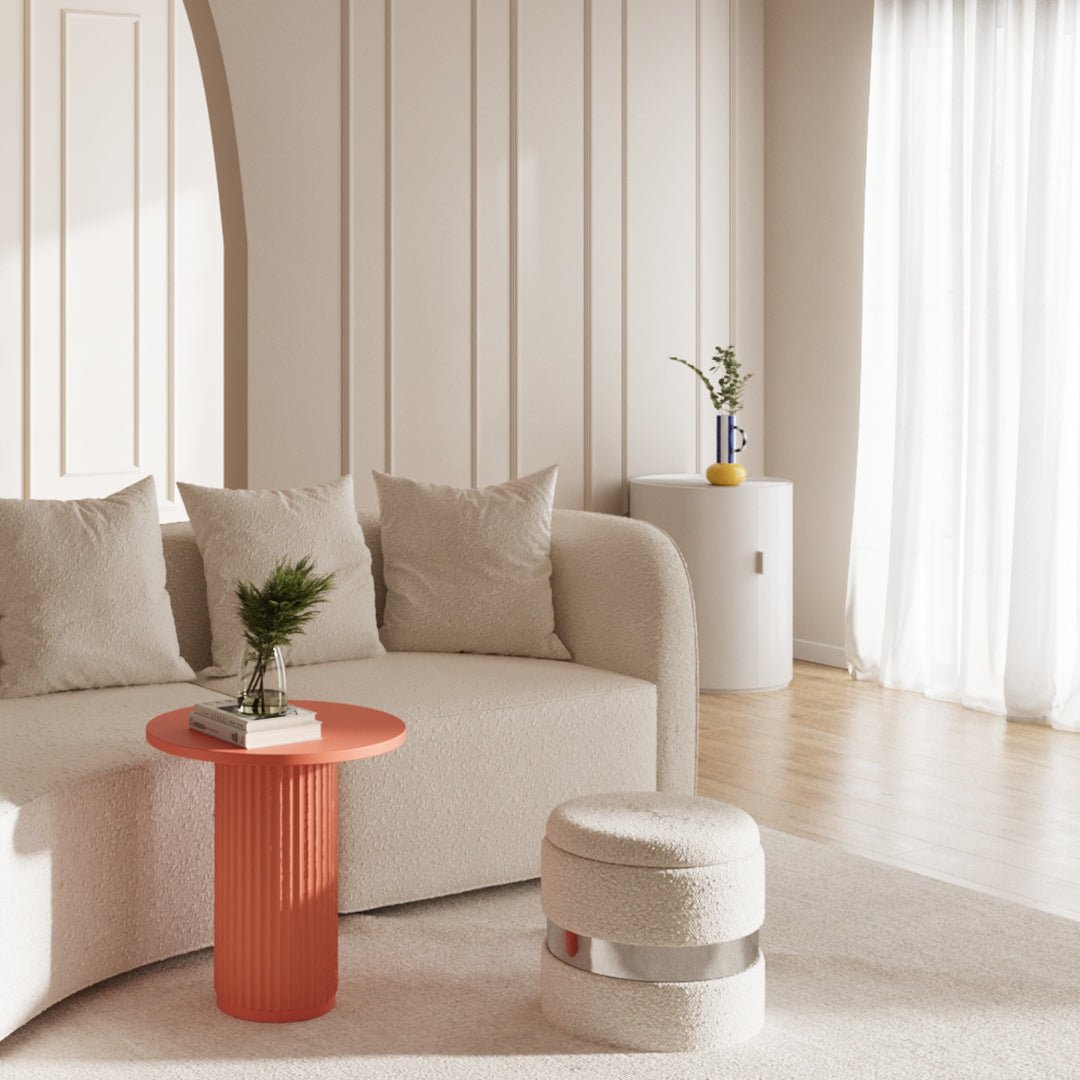 Table d'appoint ronde cannelée - Collection petits meubles de salon, décoration intérieur moderne - Potiron Paris, site meuble et déco pas cher