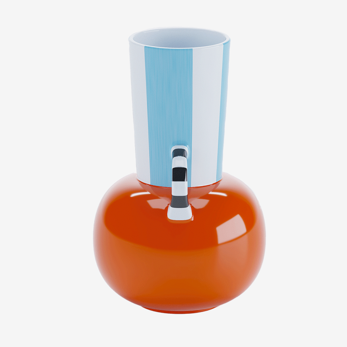 La déco ethnique est haute en couleurs et en caractère : Vase décoratif céramique à anses, rayures avec poignées Oslo Potiron Paris