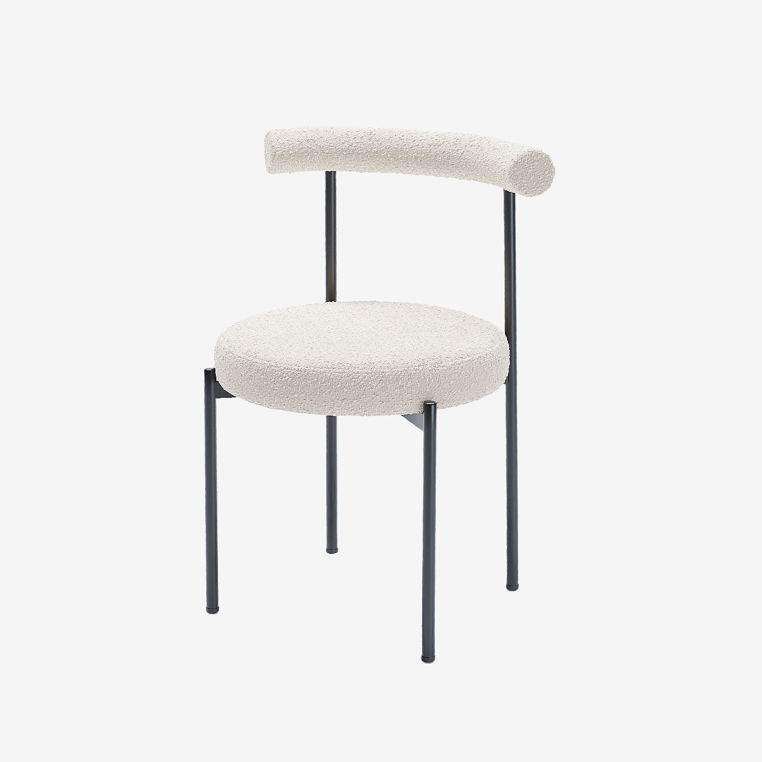 Lot de 2 chaises de salle à manger design moderne, bouclette blanche Julia Potiron Paris