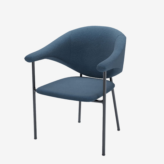 Lot de 2 chaises avec accoudoir design en velours bleu Jeanne Potiron Paris