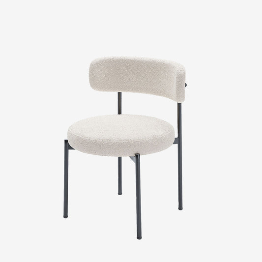 Lot de 2 chaises de salle à manger design moderne, bouclette blanche Julia Potiron Paris