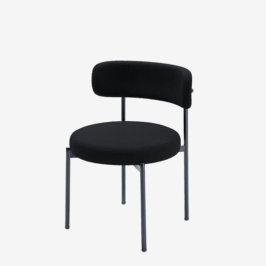 Lot de 2 chaises de salle à manger design moderne, bouclette grise anthracite Julia Potiron Paris