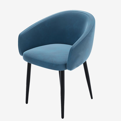 Fauteuil en velours bleu - Potiron Paris, salle a manger moderne chic