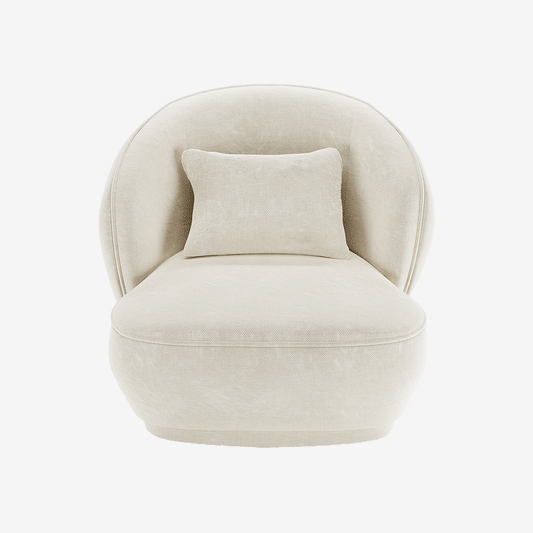 Fauteuil design minimaliste en velours vintage crème - Potiron Paris, la satisfaction du fauteuil design et confortable pas cher