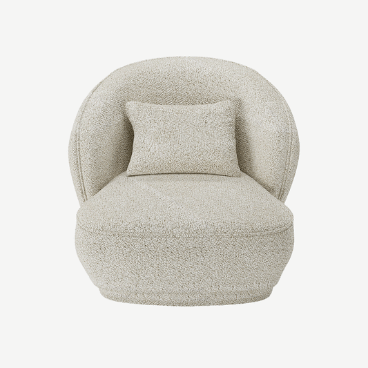 Fauteuil confortable pas cher bouclé beige - Potiron Paris, la satisfaction du fauteuil design et confortable pas cher