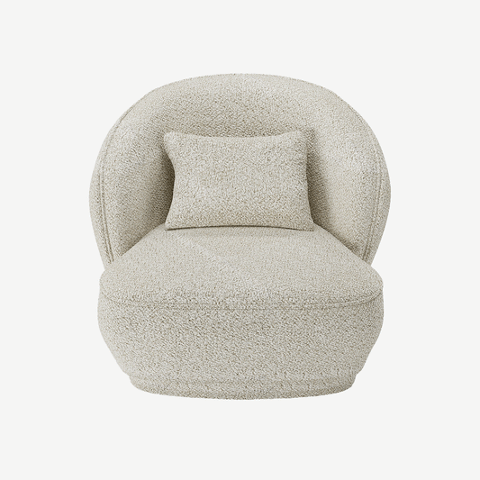 Fauteuil confortable pas cher bouclé beige Potiron Paris