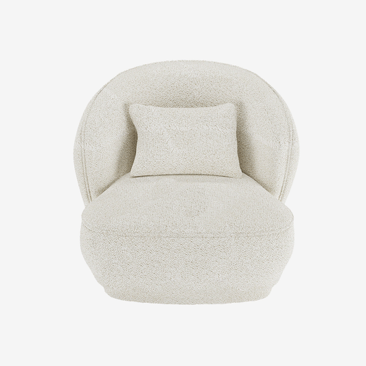 Fauteuil design bouclé blanc Pablo Potiron Paris