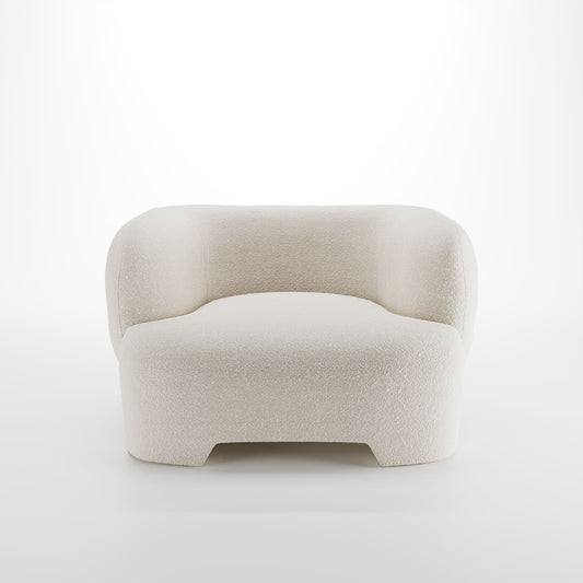 Loveseat Albano - Fauteuil 1,5 place bouclé crème Potiron Paris