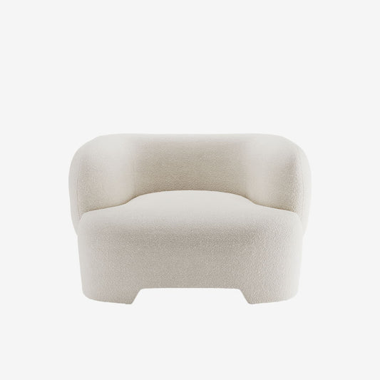 Loveseat Albano - Fauteuil 1,5 place bouclé crème