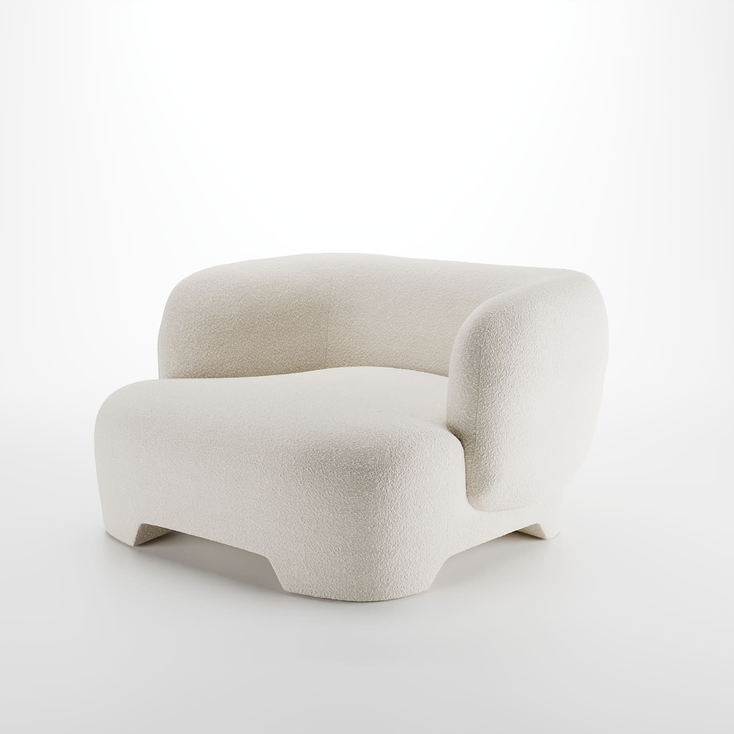 Loveseat Albano - Fauteuil 1,5 place bouclé crème Potiron Paris