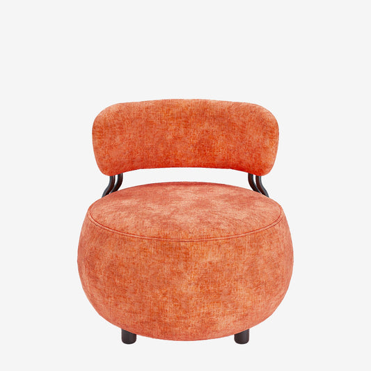 Fauteuil rond en velours Potiron Paris