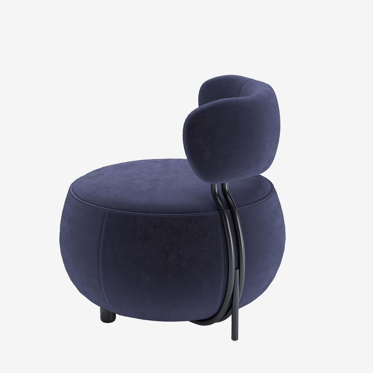 Fauteuil rond en velours Potiron Paris