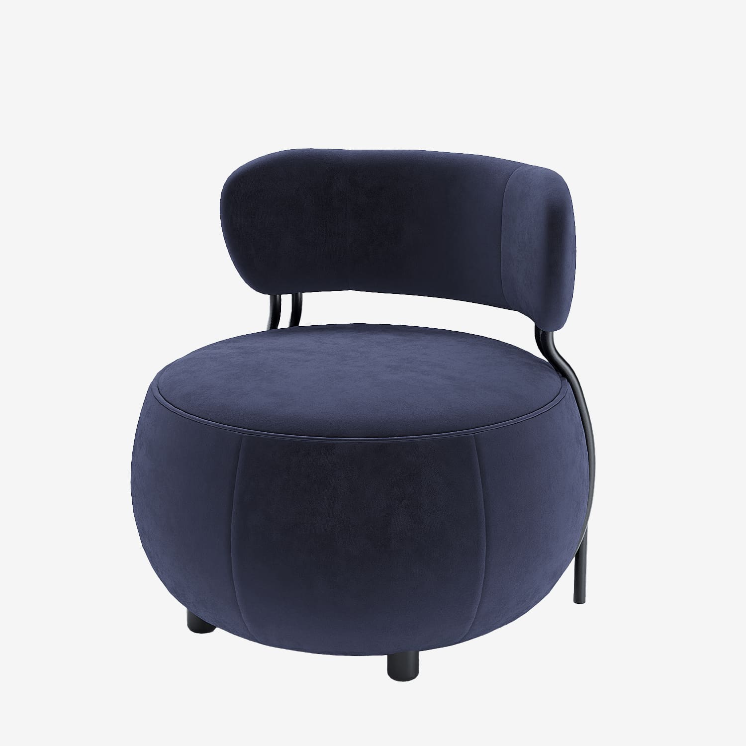 Fauteuil rond en velours Potiron Paris