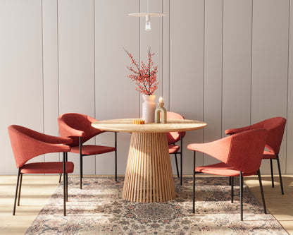 Lot de 2 chaises avec accoudoir design en velours ocre Jeanne
