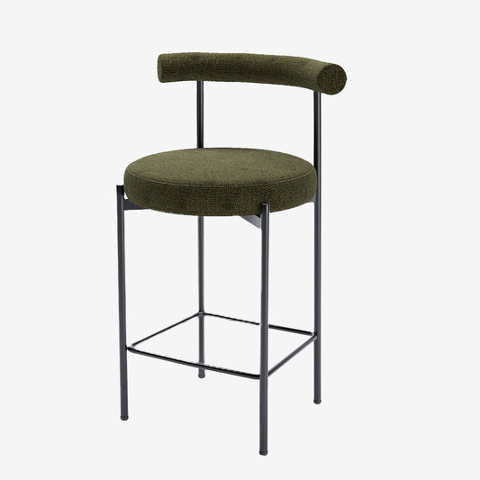 Lot de 2 chaises de bar  velours vert  Charlotte Potiron Paris