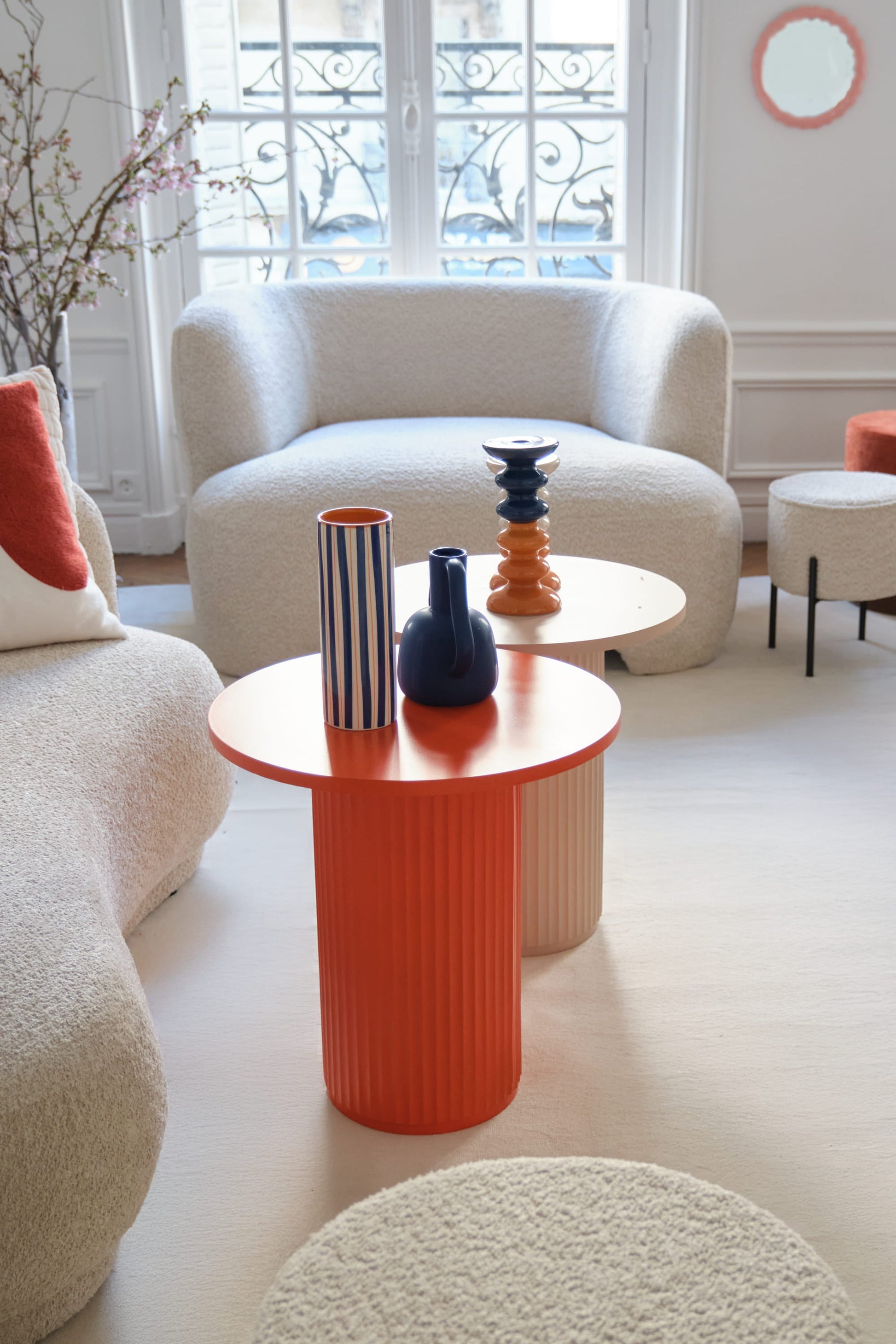 Table d'appoint ronde cannelée Potiron Paris
