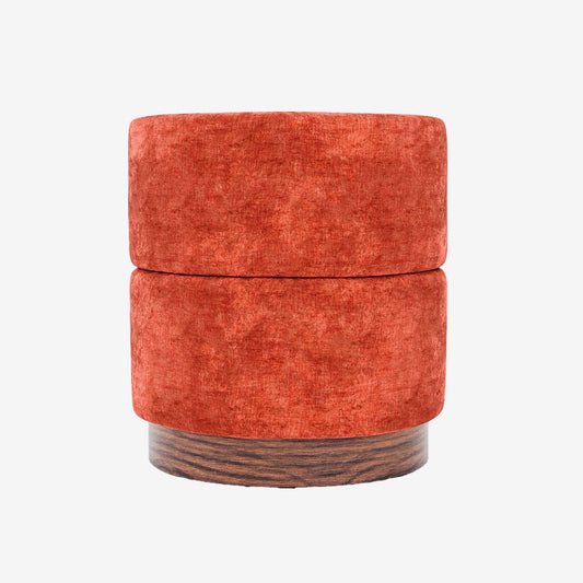 Auguste – Pouf cylindrique en velours ocre