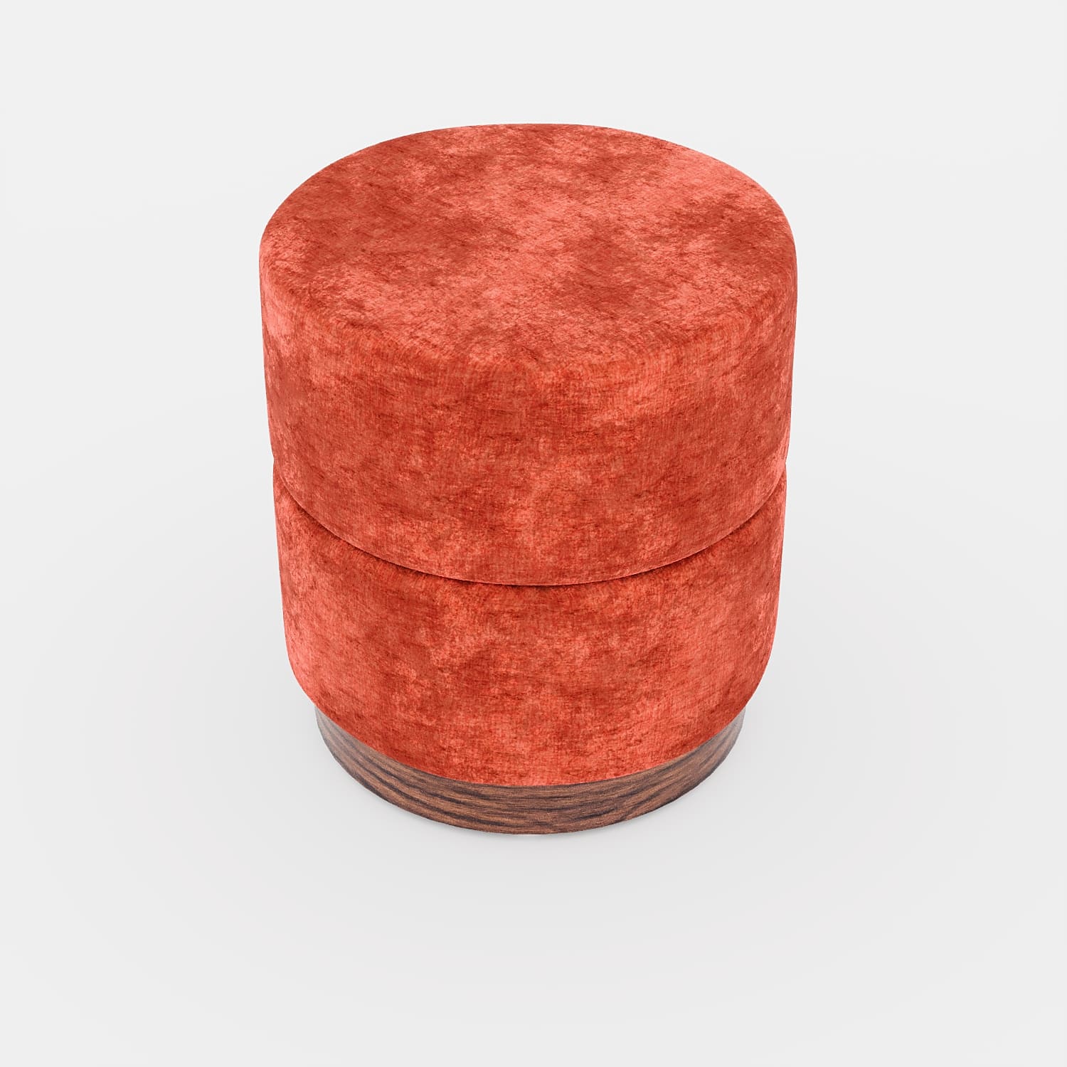 Auguste – Pouf cylindrique en velours ocre Potiron Paris