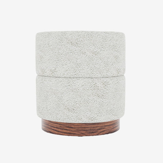 Auguste – Pouf cylindrique en bouclette crème