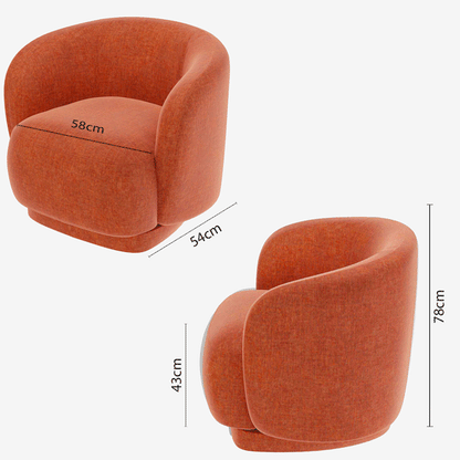 Fauteuil vintage de style bohème couleur oranger, une assise design et confortable
