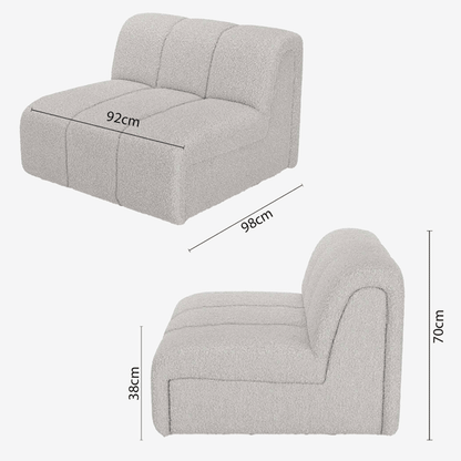 Mini canapé 1-2 places ou chauffeuse pour grand canapé modulaire en bouclette beige