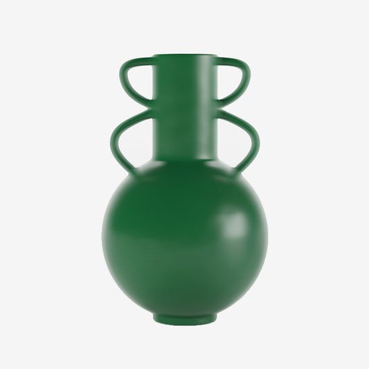Florence - Vase amphore 4 poignées en céramique verte