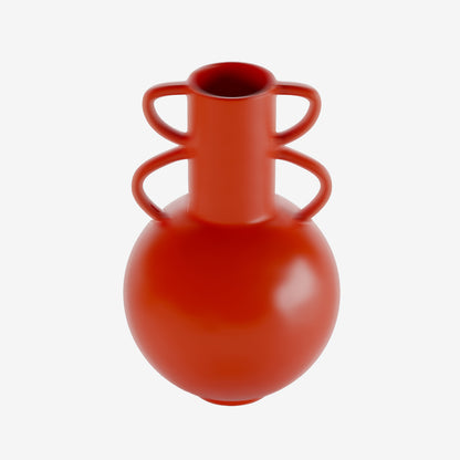 Vase amphore 4 poignées en céramique orange terracotta Florence