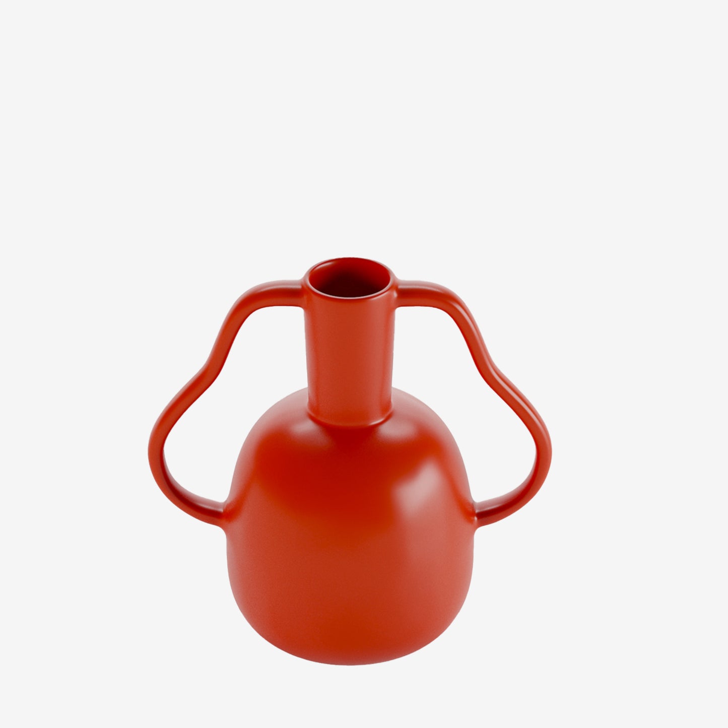 Rio - Vase à poignées ondulées en céramique orange