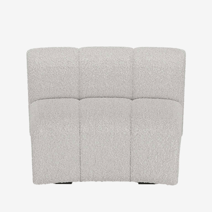 Chauffeuse d’angle en bouclette grise pour canapé modulable : composez vous-même votre canapé préféré