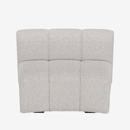 Chauffeuse d’angle en bouclette grise pour canapé modulable : composez vous-même votre canapé préféré