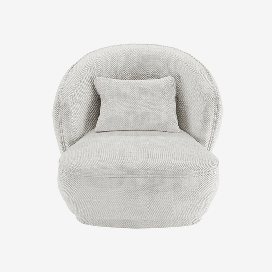 A choisir pour une déco sensorielle qui flatte vos sens et offre le plaisir de se lover dans un fauteuil design en tissu chenille blanc très doux au toucher