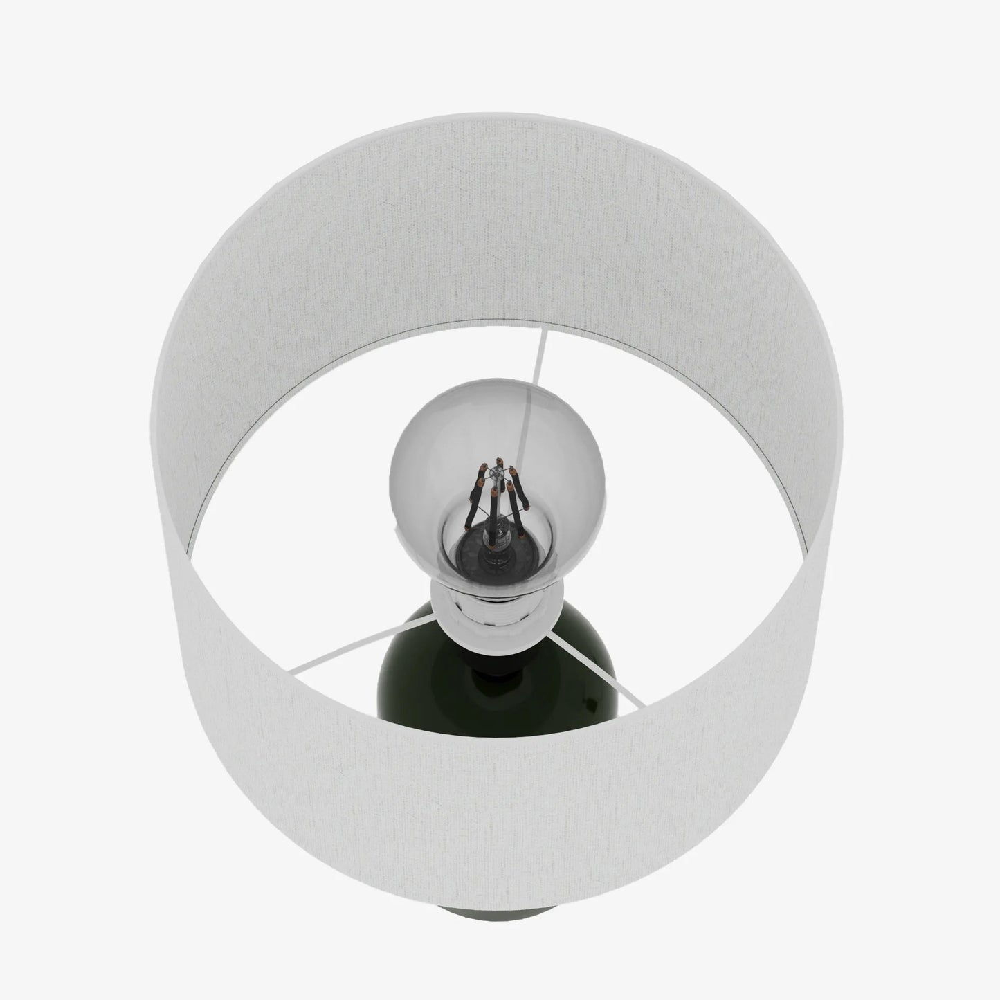 Becker - Lampe à poser en céramique verte avec abat-jour en lin naturel Potiron Paris