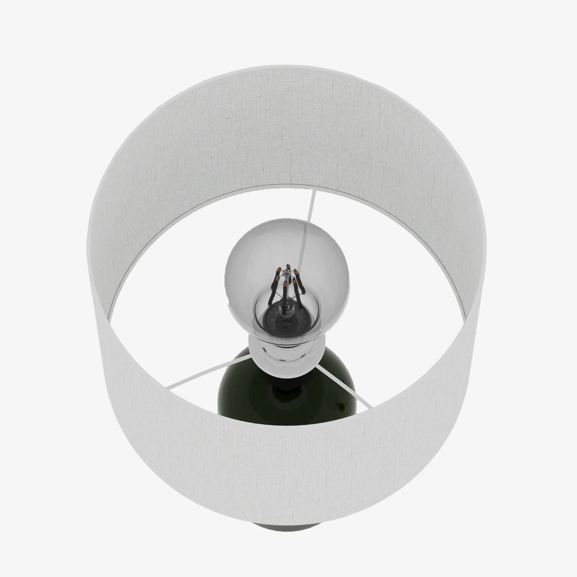 Becker - Lampe à poser en céramique verte avec abat-jour en lin naturel Potiron Paris