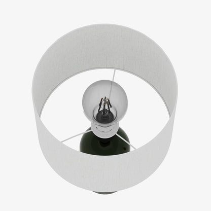 Becker - Lampe à poser en céramique verte avec abat-jour en lin naturel Potiron Paris