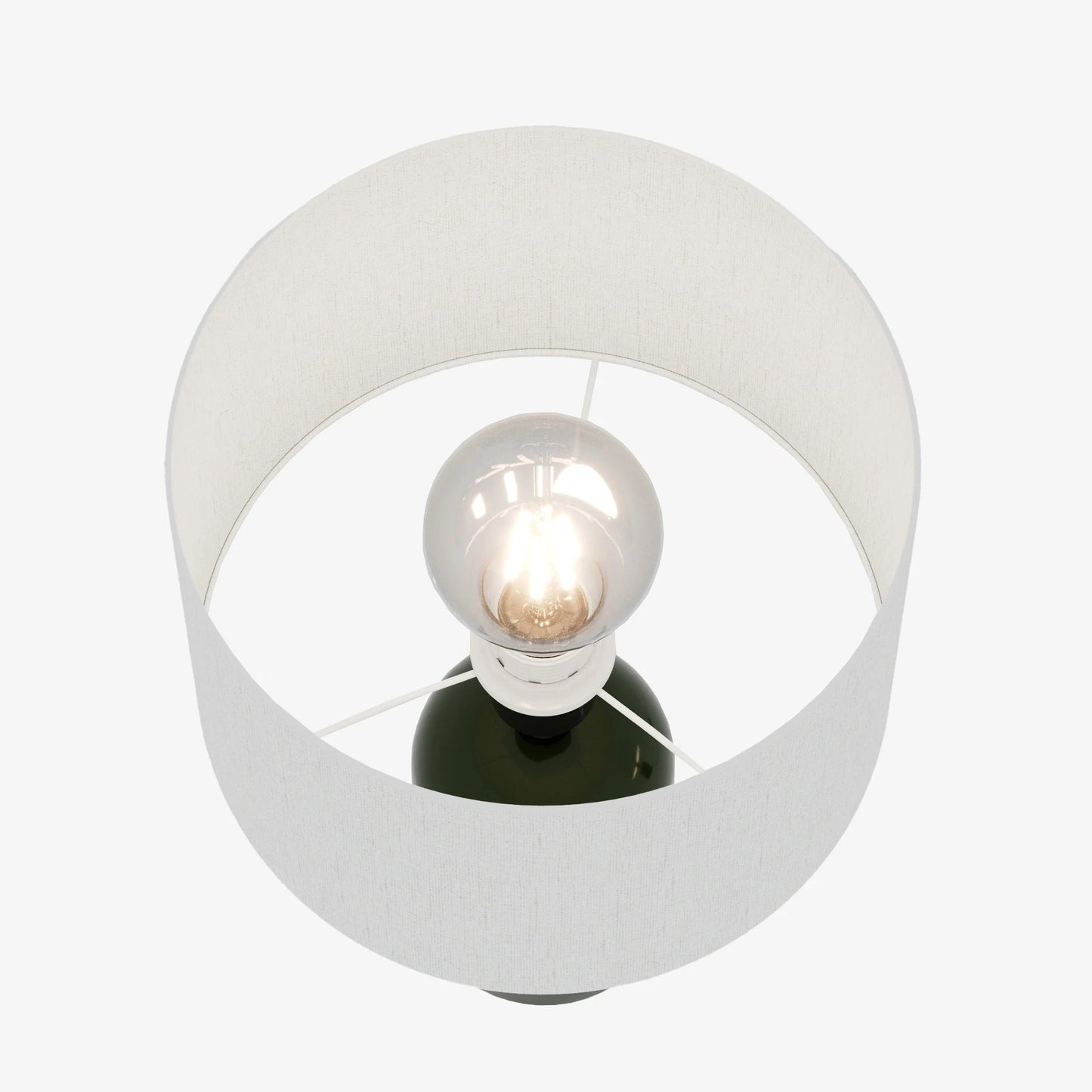 Becker - Lampe à poser en céramique verte avec abat-jour en lin naturel Potiron Paris