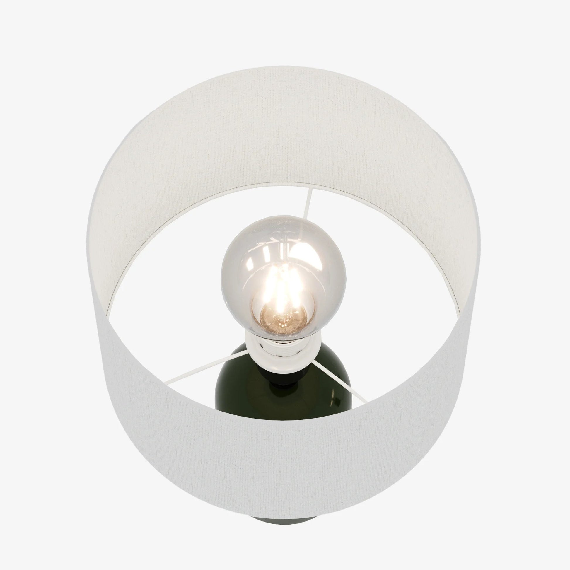 Becker - Lampe à poser en céramique verte avec abat-jour en lin naturel Potiron Paris
