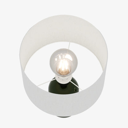Becker - Lampe à poser en céramique verte avec abat-jour en lin naturel Potiron Paris