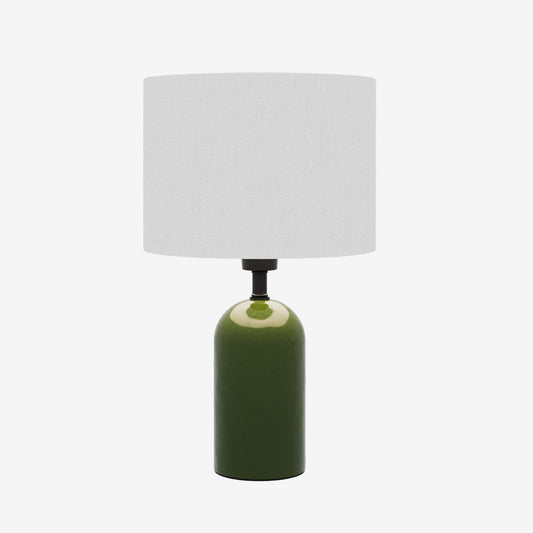 Becker - Lampe à poser en céramique verte avec abat-jour en lin naturel Potiron Paris