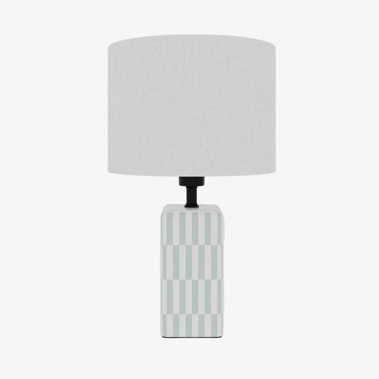 Lampe à poser Manet | Céramique Vert d'Eau & Abat-jour Lin | Design Apaisant 45cm Potiron Paris