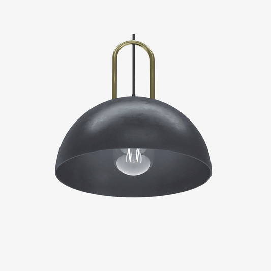 Luminaire suspension pas cher en métal noir et or, de style industriel Mid-century