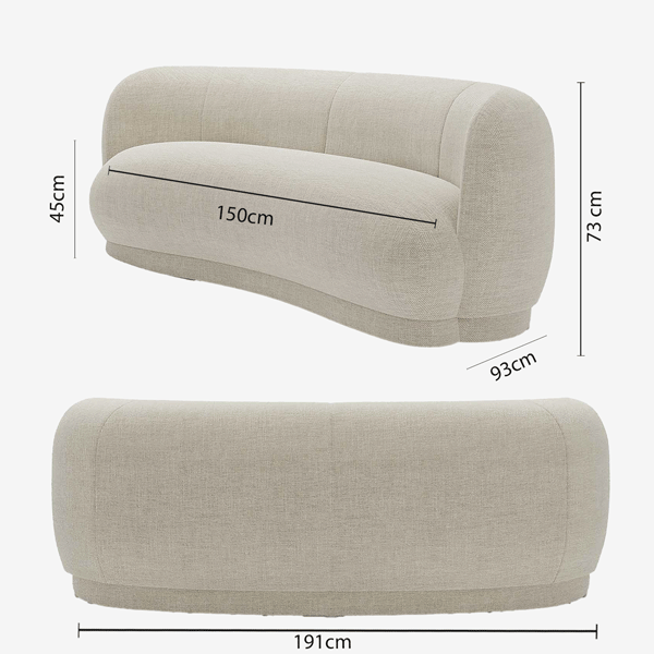 Le canapé design organique en tissu beige Potiron Paris suit la tendance de retour aux sources. On se sentib bien chez soi !