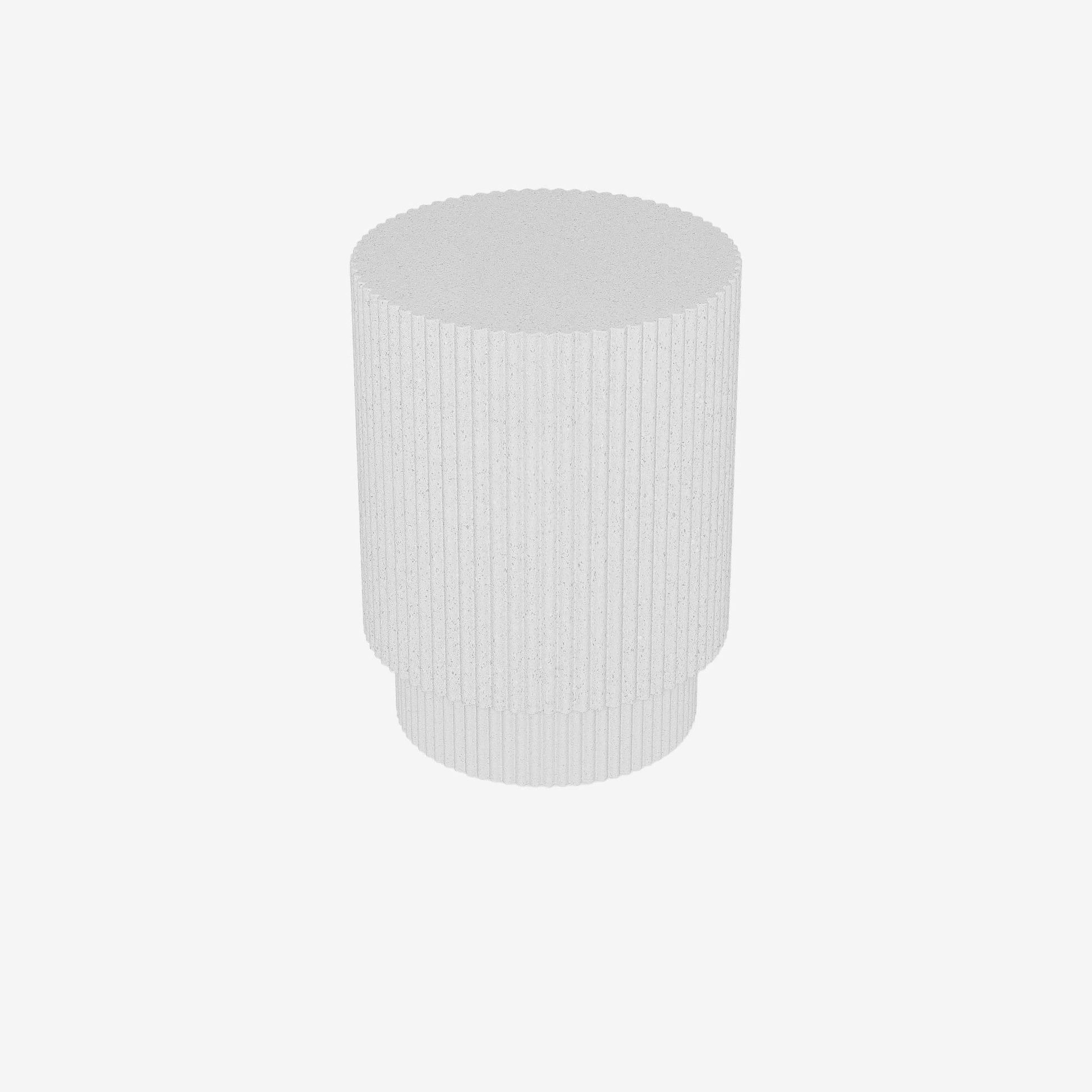 Lys – Table d’appoint design en magnésie blanc moucheté Potiron Paris