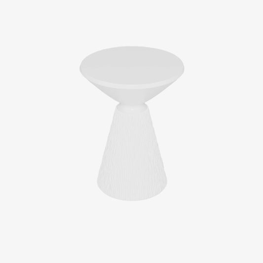 Prune – Table d’appoint design en magnésie blanc immaculé Potiron Paris